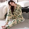 Пижама женская из чистого хлопка с длинным рукавом, женская тонкая, на середину осени и зиму, хлопковая больших размеров, домашняя одежда