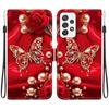 Чехол-книжка из искусственной кожи ручной работы для Samsung Galaxy A52 4G/A52 5G (SM-A525F/A526B)- Противоскользящий ударопрочный чехол с ремешком на запястье и дизайнами в виде сердец/роз и кошек