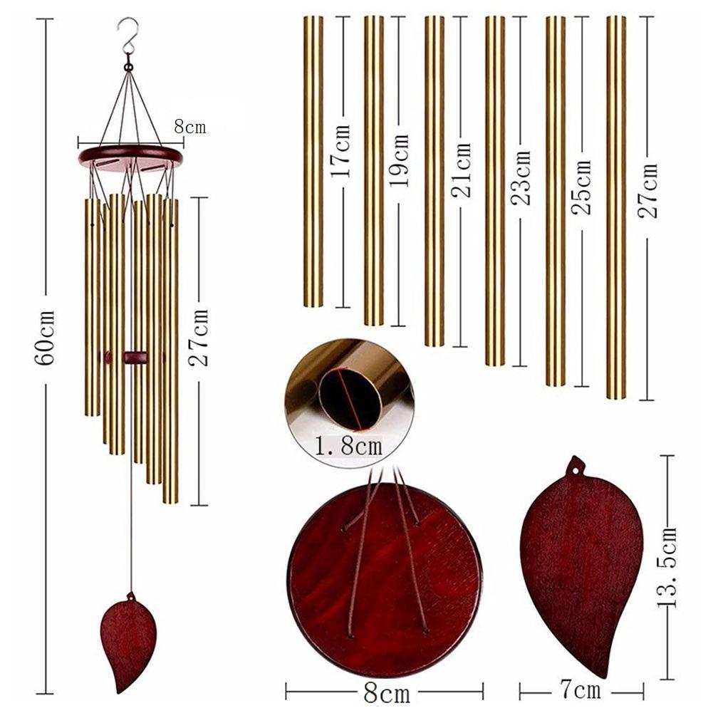 6 Tubes Wind Chimes Bell Money Tree Not Easy Oxidized For Home, Gardens, Courtyards Good Luck Decorations Home Bell Pendant