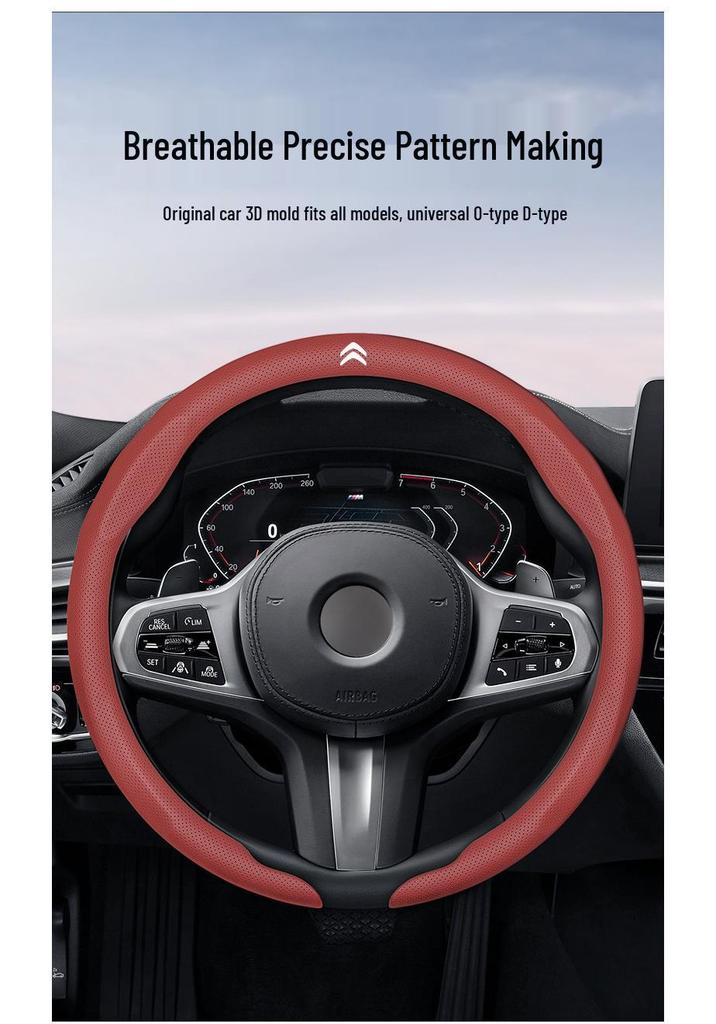 Genuine Leather Steering Wheel Cover for Citroen C4L, C5, Elysee, C6, Sega, C3-XR, Yunyi