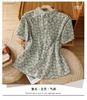 Literary floral shirt, elegant top, slim-fitting retro temperament shirt 1116 summer new thin women's clothing