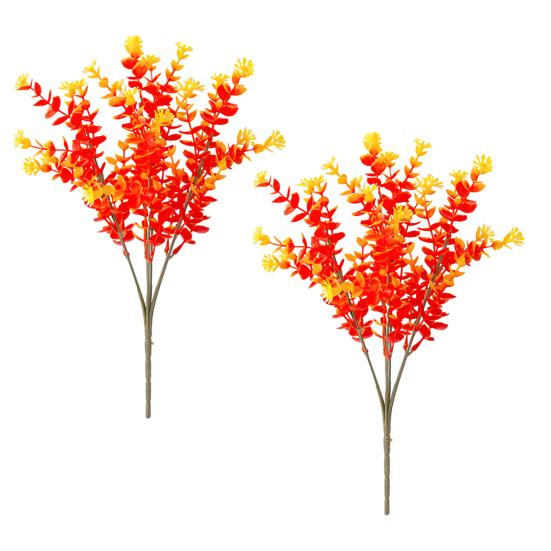 2 шт./компл. Осенний искусственный цветок, реалистичный поддельный лист эвкалипта, Хэллоуин, День благодарения, фестиваль урожая, комнатные и уличные искусственные цветочные растения, украшение