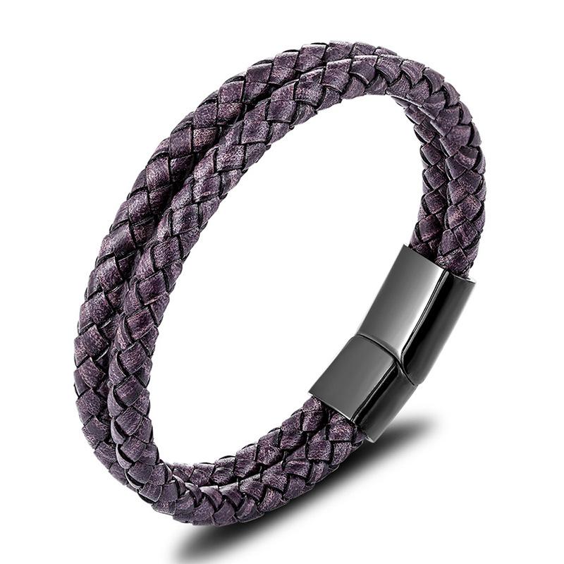 19/21/23 см мужской кожаный веревочный браслет винтажные ручные парные украшения черный коричневый красный синий стильные повседневные браслеты для мужчин