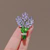 Exquisite Purple Lavender Brooch Women'S Brooches Crystal Rhinestone Bouquet Pins Clothing Coat Luxury Jewelry Girls Gift