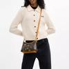 COACH Laurel 19 floral print design coated canvas crossbody shoulder bag small women's walnut with yellow