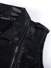 Rose Beauty A  Zip Up PU Leather Vest Moto Jacket