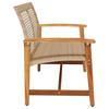 Garden Bench Beige 112 cm Poly Rattan and Acacia Wood