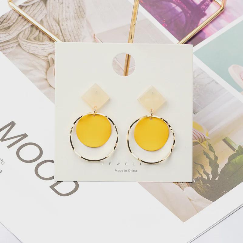 Новые корейские серьги-кольца цвета конфет - свежий и модный дизайн для женщин