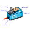 DIYmall 12KG Digital Servo, High Torque, Full Metal Gear, 180 Degree, 7.4V, Waterproof, for Robot RC Cars (1/10, 1/8 Scale)