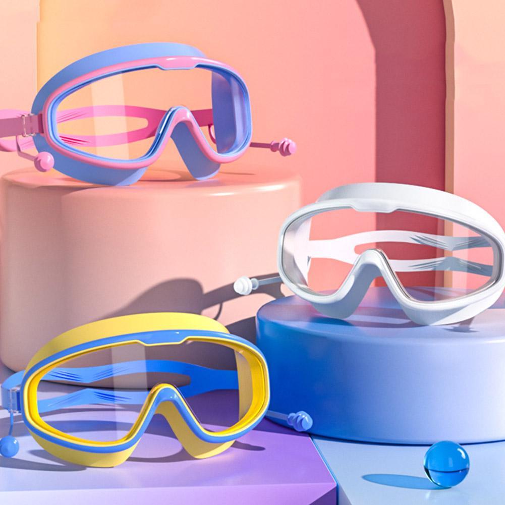 Kids Swimming Goggles Big Frame HD View Anti-fog Waterproof Children's Swim Goggles Boys and Girls Multi-color To Choose