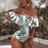 Европейский и американский большой размер принтованный купальник женский сексуальный слитный купальник с открытой спиной