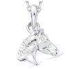 [L1790] - Silver 'Horse' Silver Pendant (rhodium-plated) - 18x12 Mm