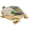Unique Vivid Frog Ornament Diamond Inlaid Metal Decoration Gift Home Desktop Enamel FrogGray