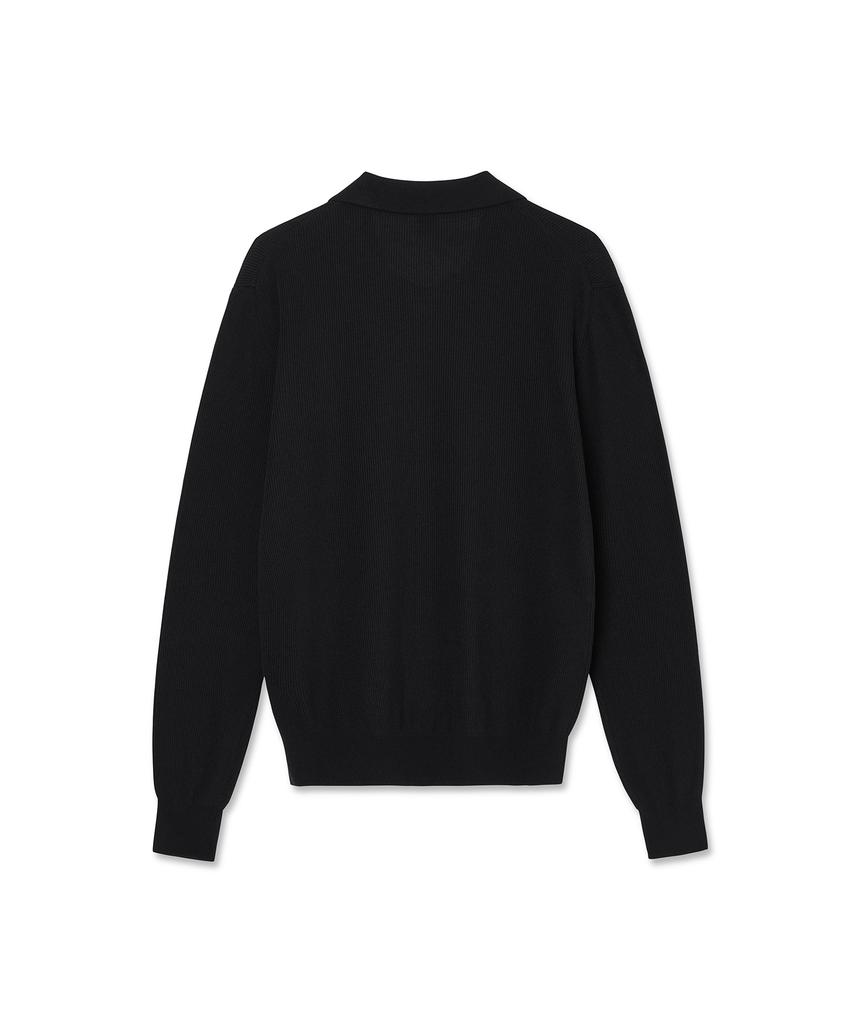 IOLO Light Cotton V-Collar Sweater_Black
