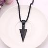 Men's  Design Matte Black Long Necklace with Arrow Pendant Jewelry Chain Hip Hop Punk Rock Christmas Halloween Gift