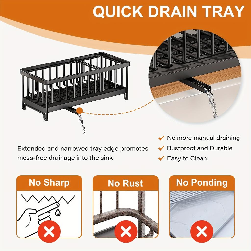 1 шт. подставка для слива губки, кухонная раковина из нержавеющей стали, держатель губки с разделителем, щетки для мытья посуды, хранение губки, принадлежности для домашней кухни