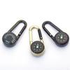 Metal Two-sided Mini Compass Thermometer Carabiner Multifunctional Compasses Hiking Hook Buckle Outdoor Survival Tool