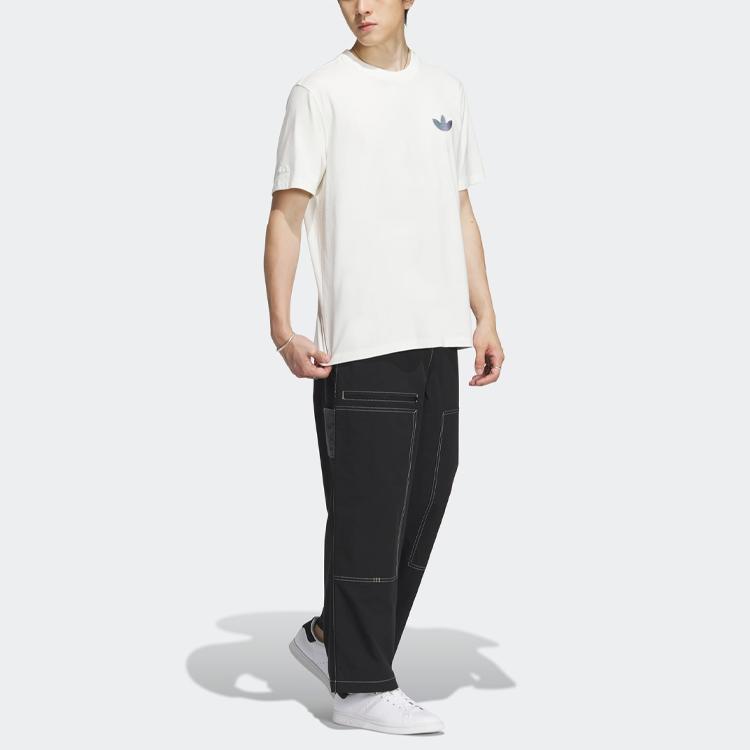adidas Спортивная футболка с коротким рукавом Originals с градиентным логотипом, мужские топы Han-Jade-White IK8683