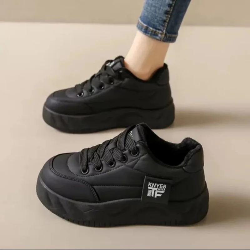 Shoes Woman 2024 Round Toe Platform Autumn Casual Female Sneakers Shallow Mouth New Creepers Small Fall Sports Winter