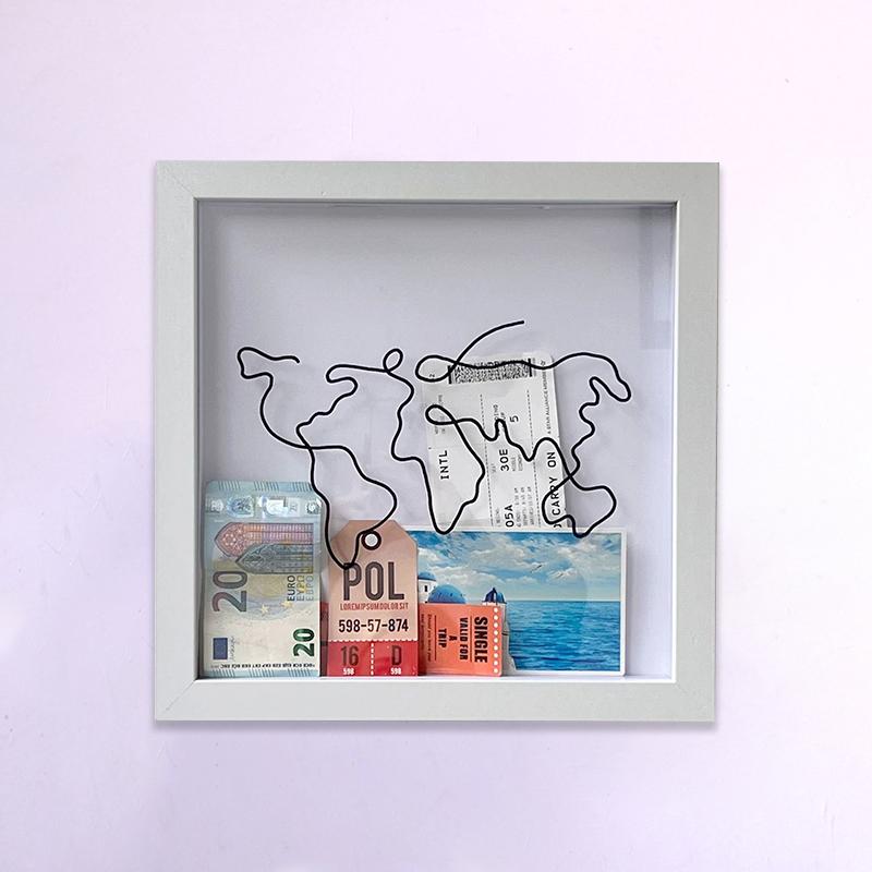 1PC Souvenirs Photo Frames Map Box Adventure Archive Boxes Adventure File Box Money Box For Postcards Ticket Organizer Travel