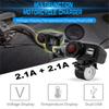 Universal Motorcycle 12V Dual Usb 2.1A+2.1A Charger  With Digital Voltmeter Led Display Thermometer