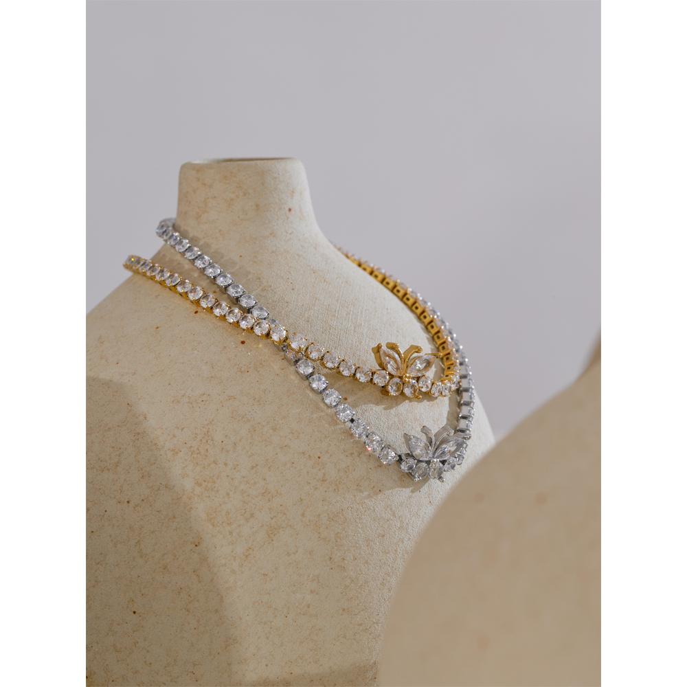 Eetit Высококачественные аксессуары, блестящий браслет-бабочка из кубического циркония, изящные ювелирные изделия из нержавеющей стали золотого и серебряного цвета