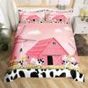 Cartoon Animal Duvet Cover Set, Farm Animal Comforter Cover, Rustic Farmhouse Bedding Set Twin Queen For Kids Boys Girls Adults