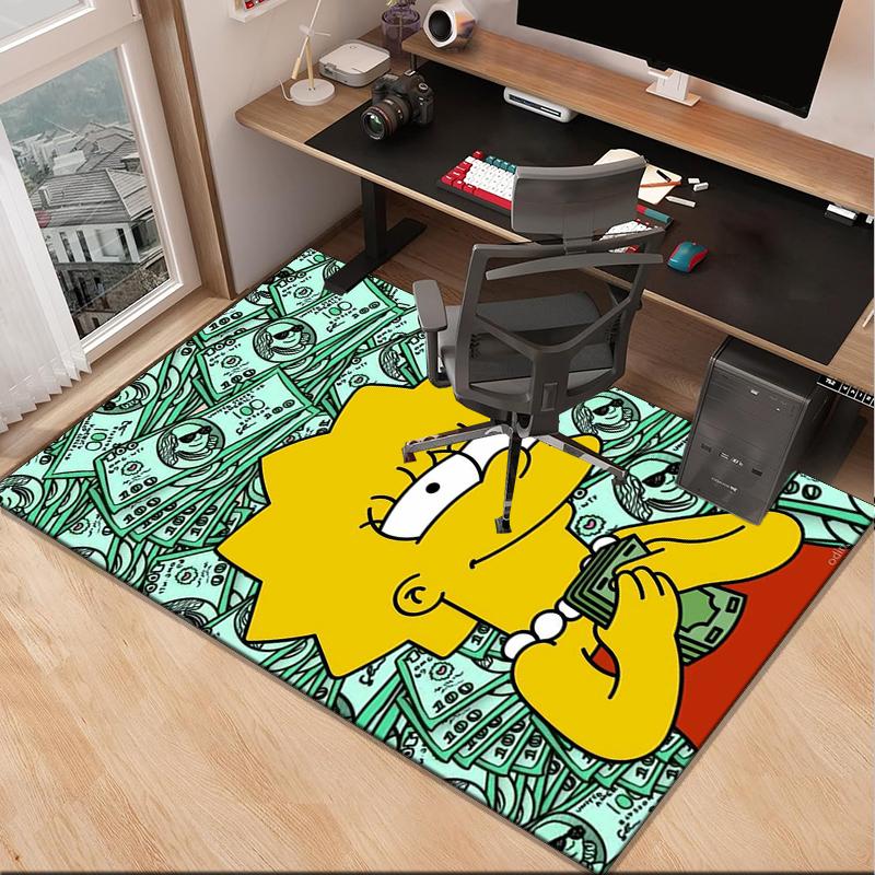 Yellow Family Portrait Office Rug Chair Mat, Game Carpet, Suitable for Front Door, Bedroom, Living Room, Desk, Holiday Gift
