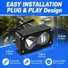 EBike Headlight For TST R002, Plug And Play Baja Style Front Light For Rad Power RadRover RadRunner Bikes 2 Pin Julet Connector 12V-60V Waterproof