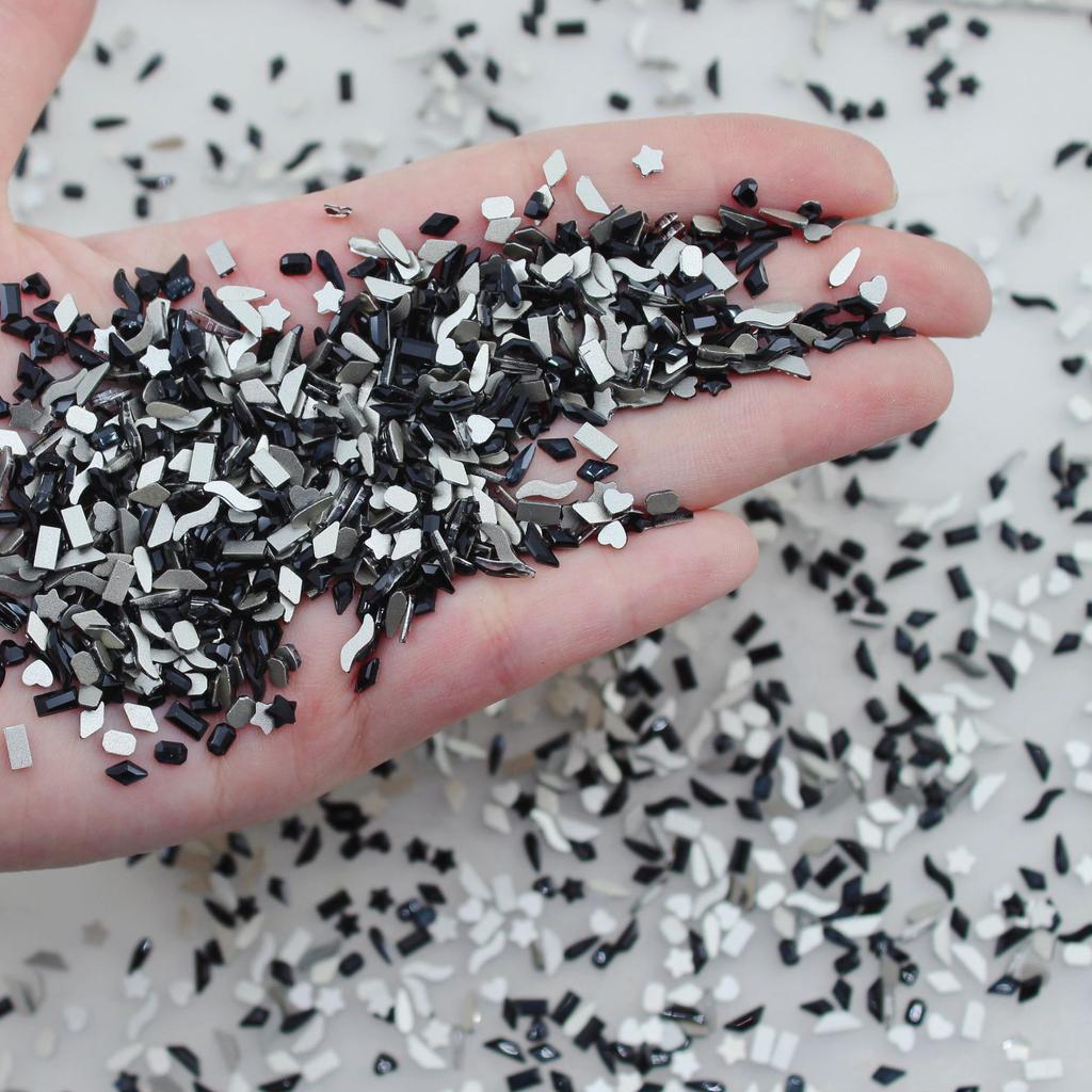 Yiwu Nail Art Diamond Mixed Mini Small Nail Art Flat Bottom Special-Shaped Diamond Mixed K9 Champagne Nail Art Jewelry