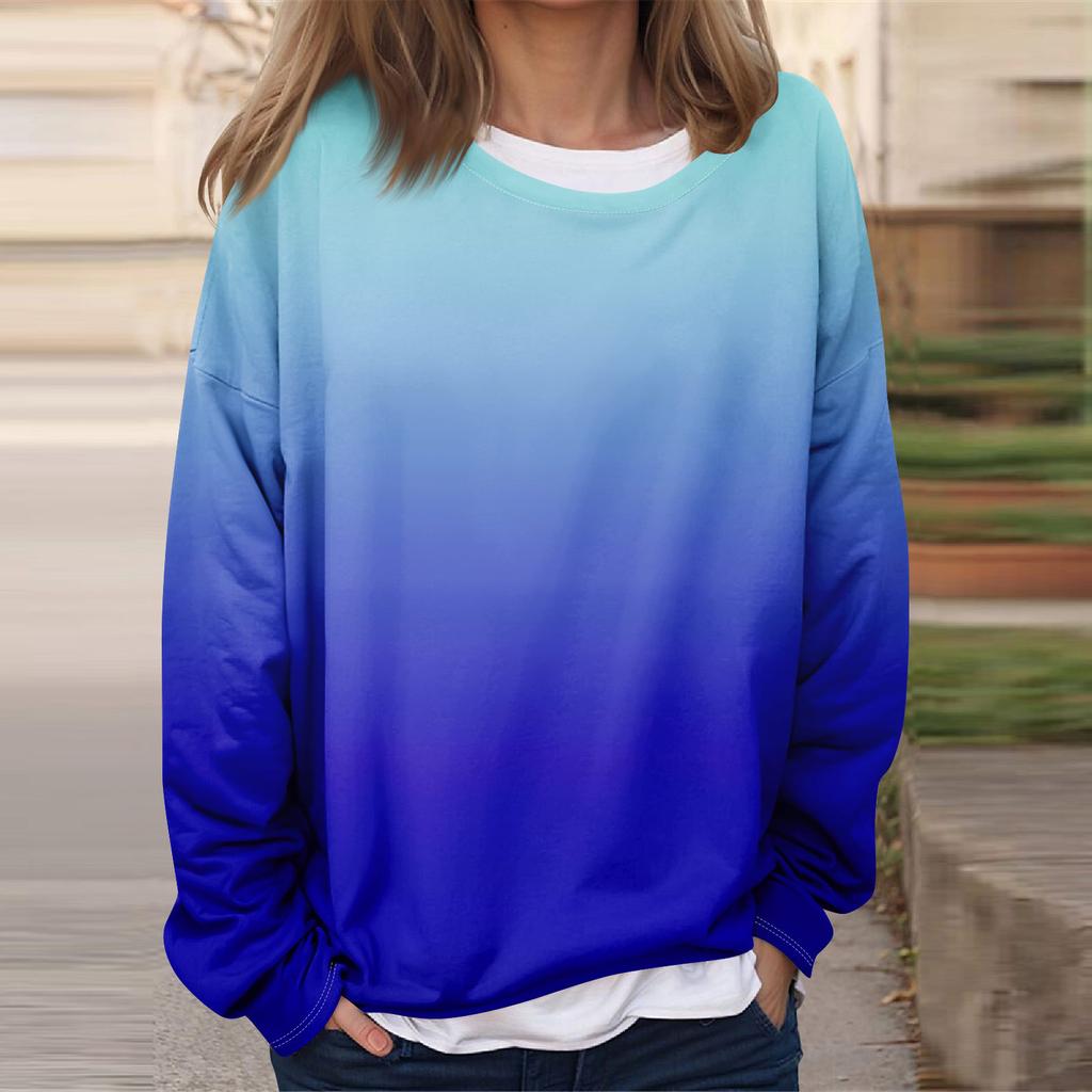 Женская повседневная модная винтажная печатная толстовка с длинным рукавом и круглым вырезом, многослойный пуловер