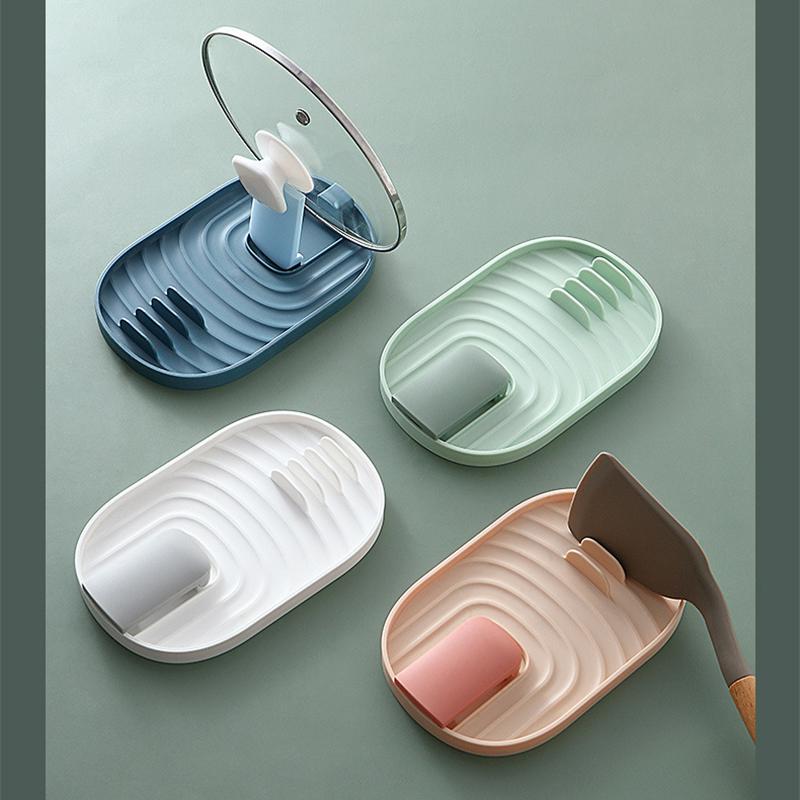 Столовые приборы Кухня Домашнее хозяйство Творческий Многофункциональный Лопата Полка Рама Хранение И Расстановка Полка Складная Крышка Для Кастрюли Аксессуары