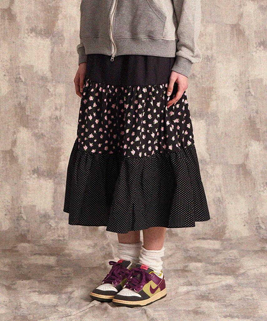 Konnichiwa Bonjour Butterfly Shirred Skirt (Multiflower)