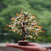 Seven Chakra Crystal Tree Crystal Showpieces for Positive Energy Items for Home Decoration Gift Item Bonsai Money Tree, Golden Wire