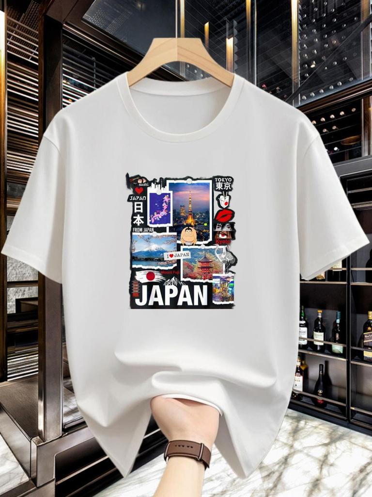 Unisex In Black And White Japan Mount Fuji Cherry Blossoms Traditional Symbols For Tourists And Culture Lovers Casual Printed