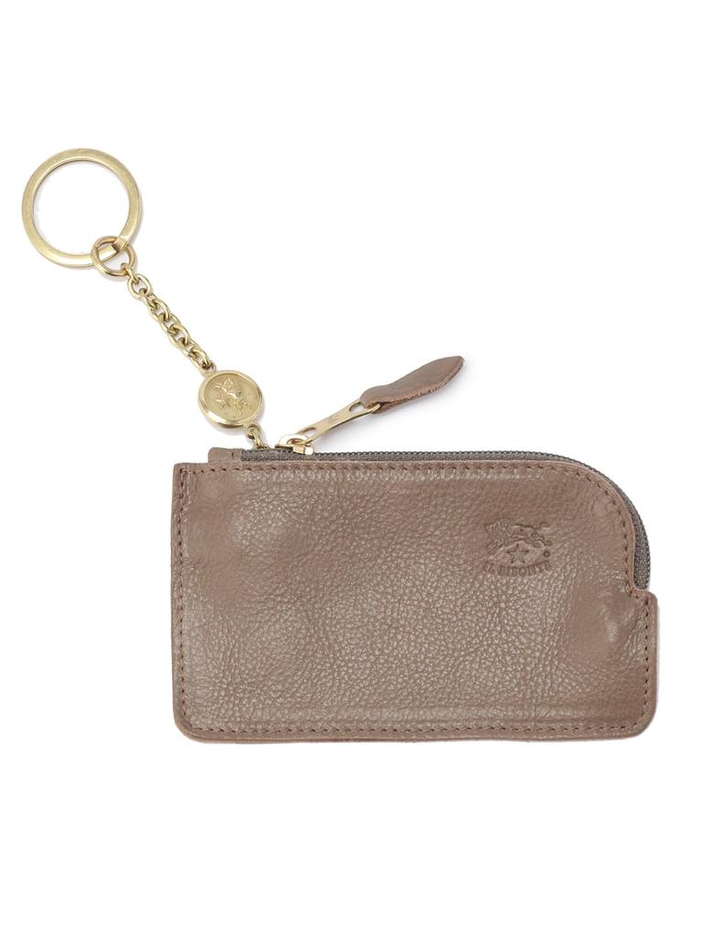 Coin Case Coin Purse Leather Genuine Leather Cowhide Unisex Gray Gray [IL BISONTE] Women's Men's