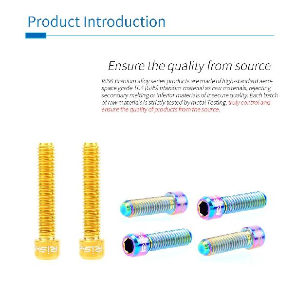 RISK M4*13.5 / M4x20 mm Titanium Alloy Bike Front / Rear Derailleur Bolts for MTB Bicycle XT X7 X9 Shift Adjustment Screw