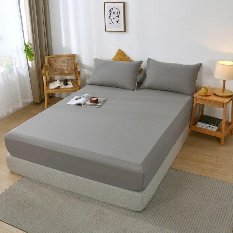 Высококачественный защитный чехол для матраса из 100% хлопка, регулируемая простыня 160x200, без наволочки, в клетку