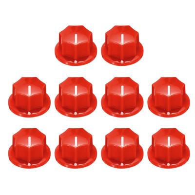 Uxcell 10 шт. Красные Ручки Педалей Гитарных Эффектов Пластик Латунная Вставка Ручки Электрогитары Усилитель Гитара Бас Регулировка Громкости 7/16"