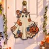Cartoon Pattern Ghost Door Hanging Rustic Style Halloween Hanging Plaque  Front Door