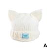 Японская милая вязаная шапка с кошачьими ушками для женщин, осенне-зимняя вязаная шапка-бини, мягкая ветрозащитная профессиональная T8Y1