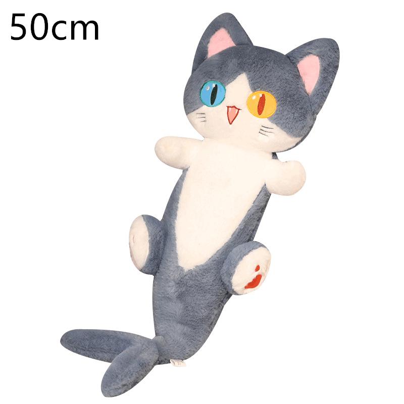 New Different Eye Shark Shark Cat Doll Pillow Creative Cat Plush Toy Big Rag Doll Girl Leg Doll 50CM