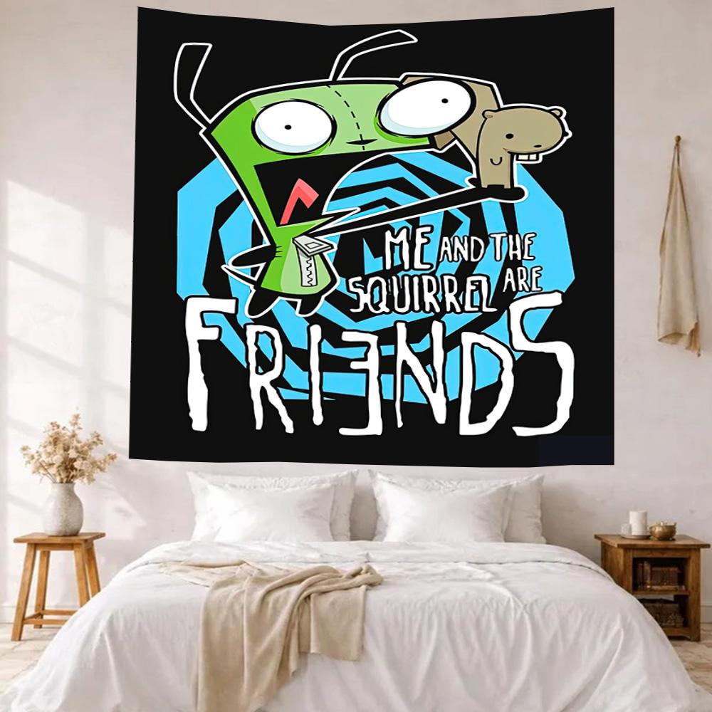 Invader Zim Gir Wall Decor Tapestry Art For Pet Memorial Birthdaywedding Party Backdrop Family Gift