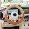 Universal Winter Car Steering Wheel Cover For Women Cute Cartoon Fluffy Cover For Steering Wheel Heating Hands Car Steering Wrap