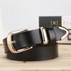 Wide Cowhide Leather Belt With Metal Buckle For Trendy Womens Street Fashion