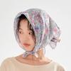 Silk Scarves, Women's Flower Shaped Square Scarves, Breathable In Spring and Summer, Wrapped In Head, Sun Protection, Neck Protection Scarf