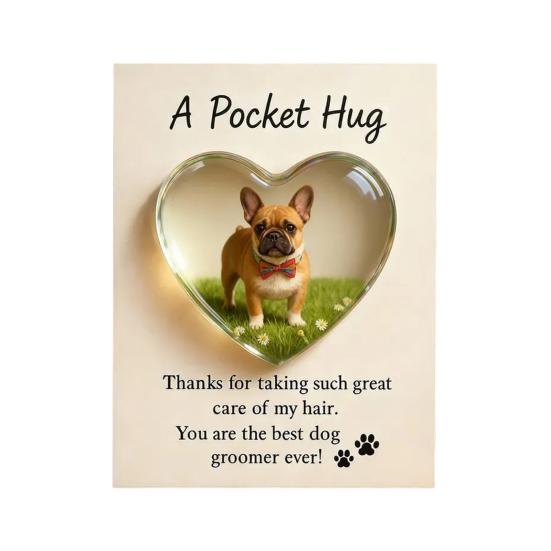 Карманные обнимашки для грумеров с поздравительной открыткой Акриловое сердце Карманные обнимашки для грумеров