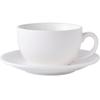 LISM Pure White Minimalist Ceramic Coffee Cup and Saucer Set