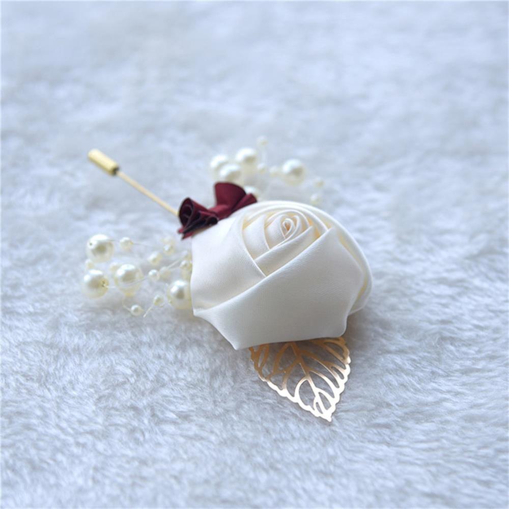 Women Men Charm Gift Fashion Accessories Rose Flower Corsage Bride Groom Brooch Wedding Boutonniere