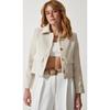 Women's Bone Crop Tweed Blazer Jacket